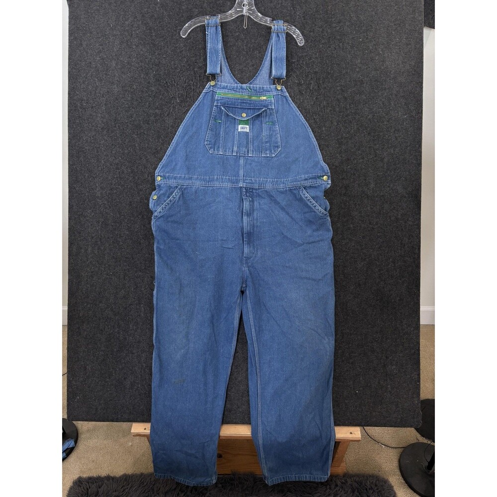 Liberty Overalls Men's 46x32 Blue Denim Bib Workwear Construction 100% Cotton